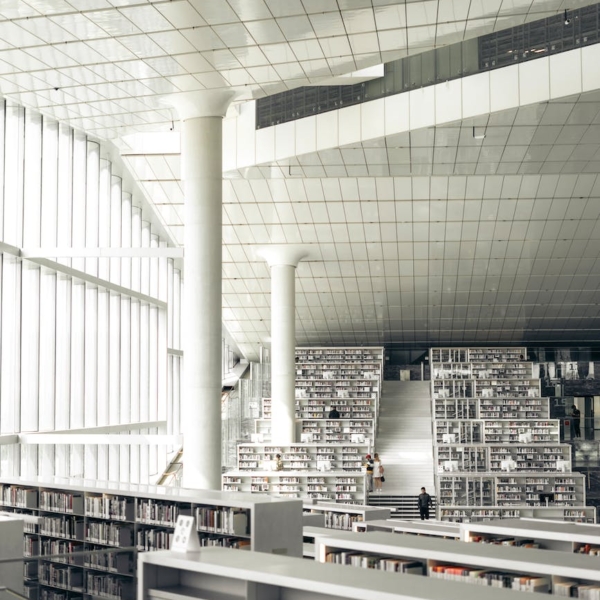 interior of qatar national library in doha