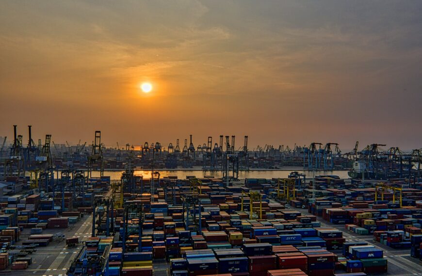 seaport during golden hour