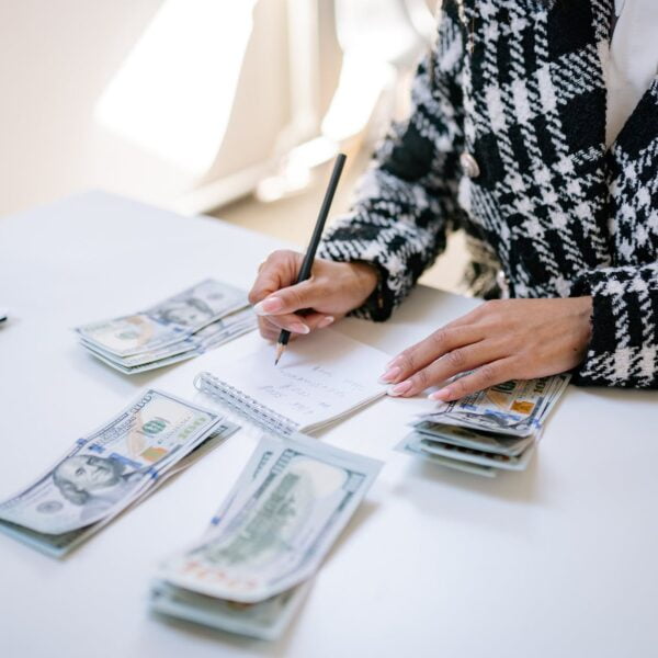 woman hands counting dollars