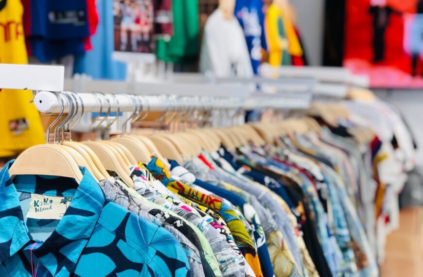 shallow focus photo of clothing rack