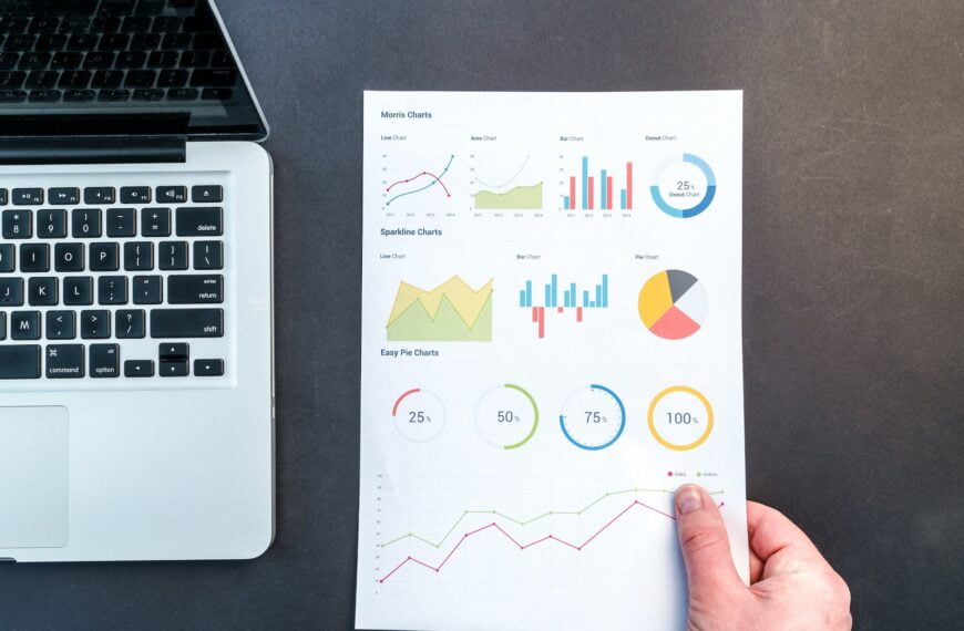 person holding chart and bar graph