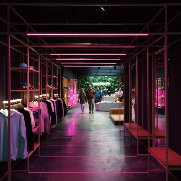 group of people standing in store
