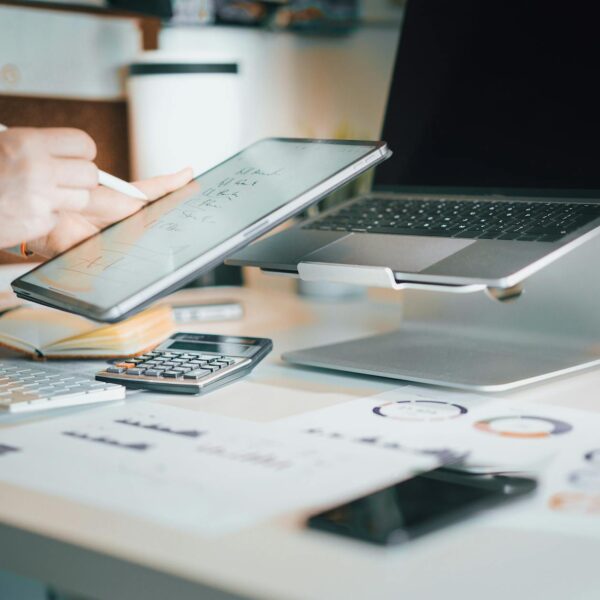 electronic devices in an office