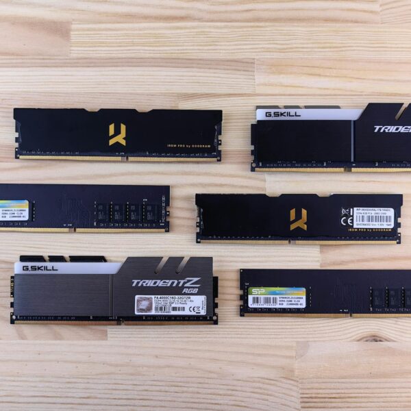 top view of a variety of ram sticks