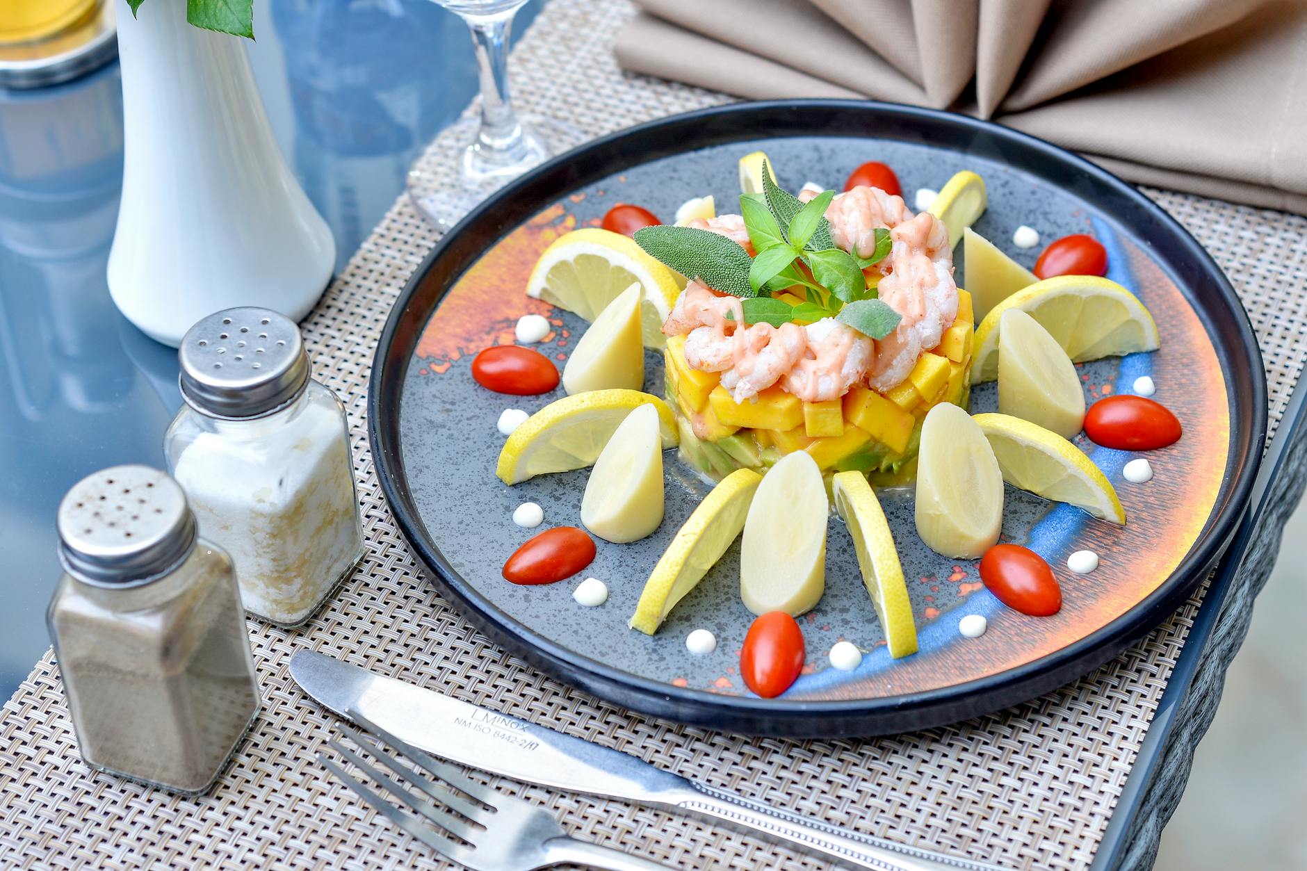 shrimp starter on a table